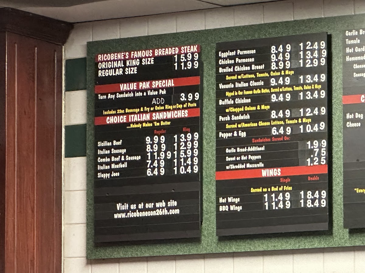 Ricobene's Menu - Image 2